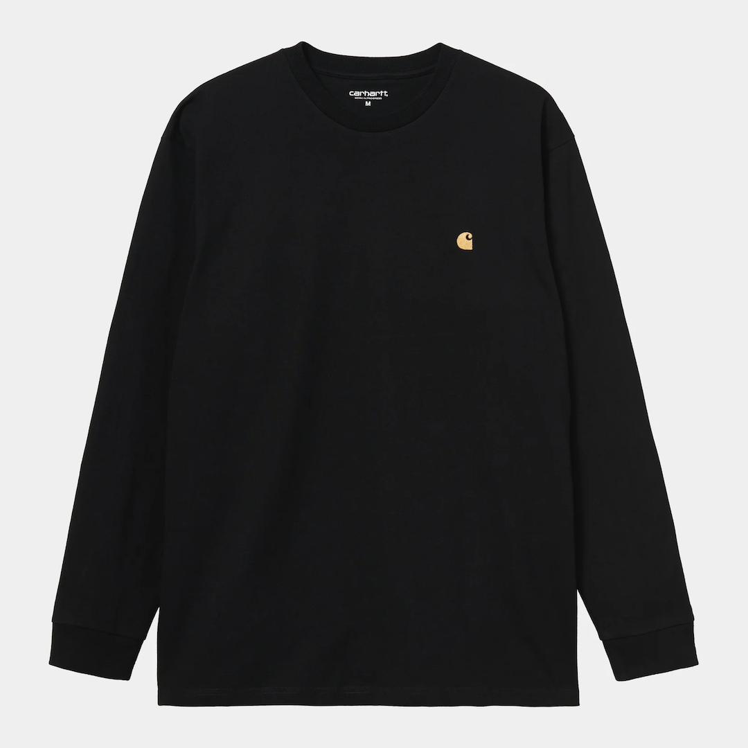 Carhartt WIP L/S Chase Tee Black + Gold