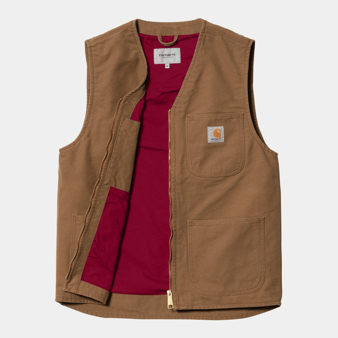 Carhartt WIP Arbor Vest Hamilton Brown Rinsed