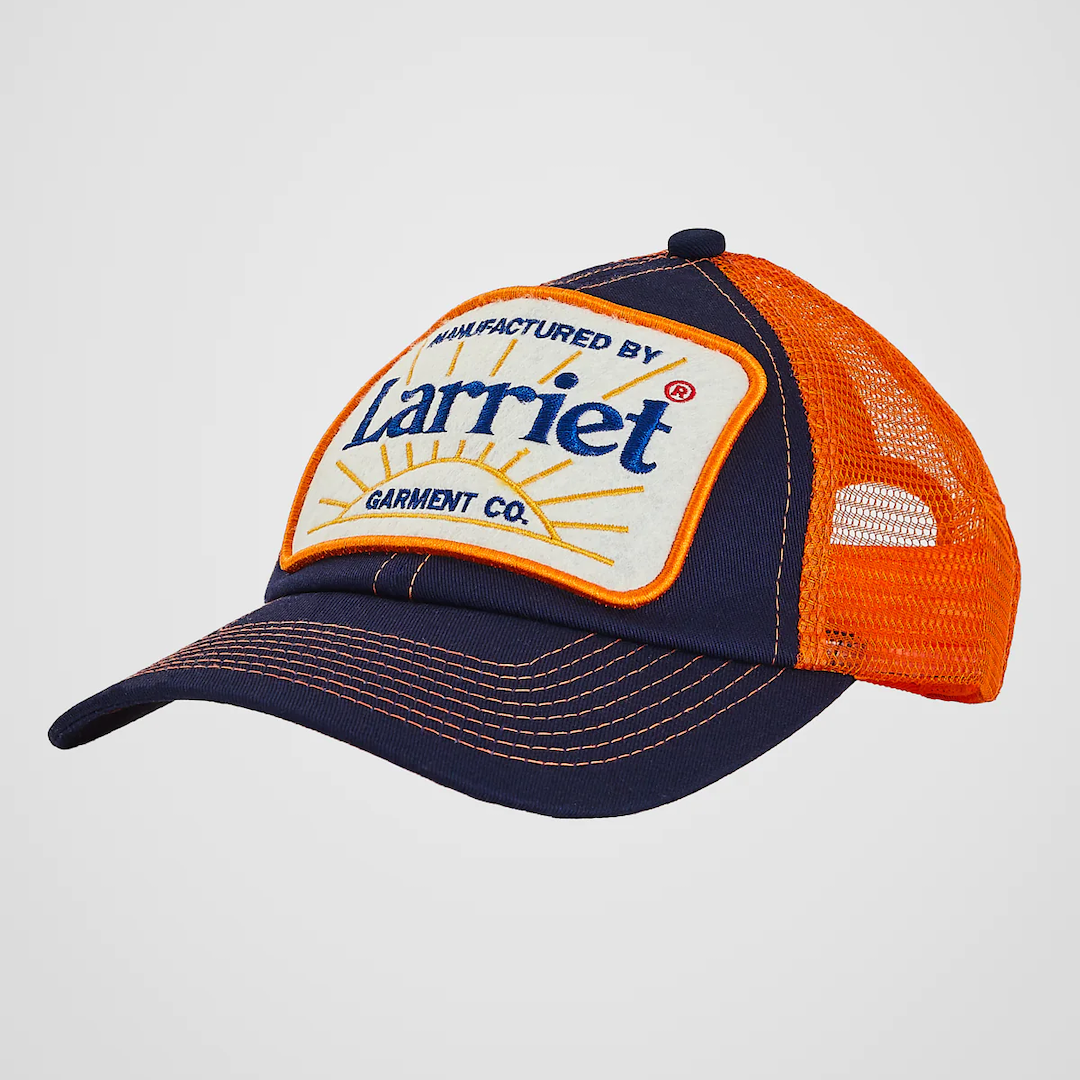 Larriet Trucker Cap Navy + Orange