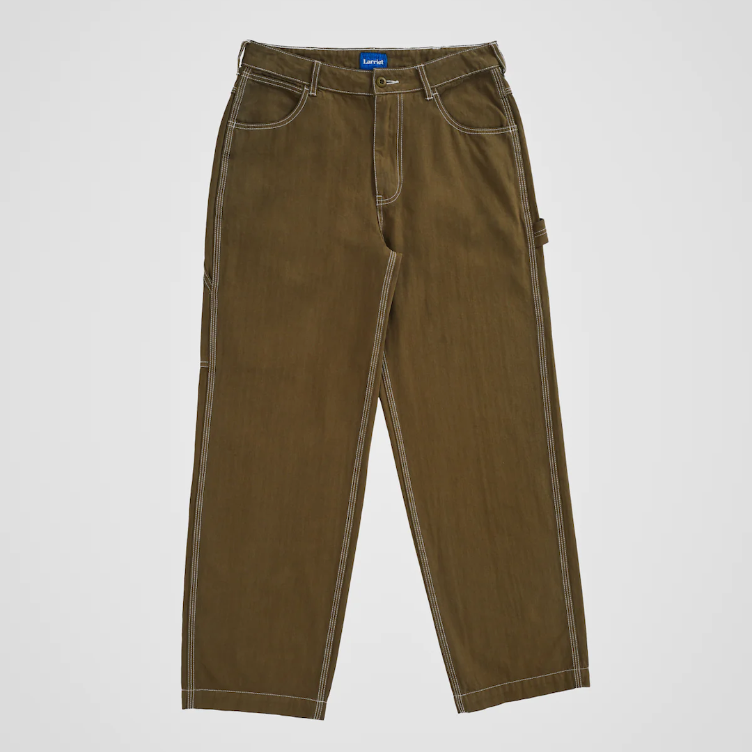 Larriet Carpenter Pant Olive W/ White