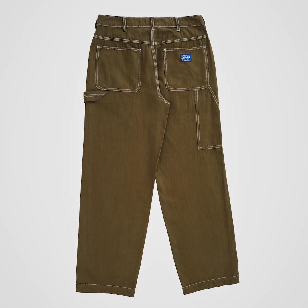 Larriet Carpenter Pant Olive W/ White