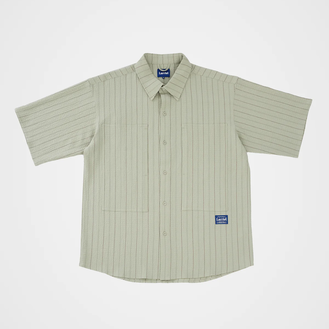 Larriet Cliff Short Sleeve Shirt Pistachio Stripe