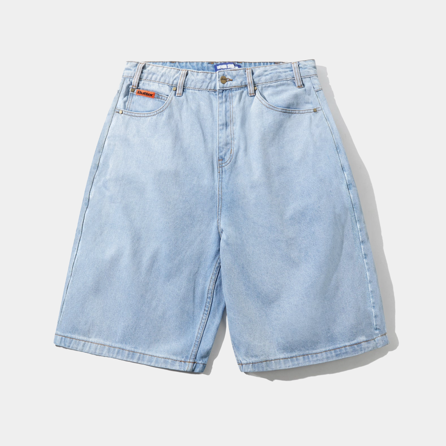 Butter Goods Baggy Denim Shorts Light Blue