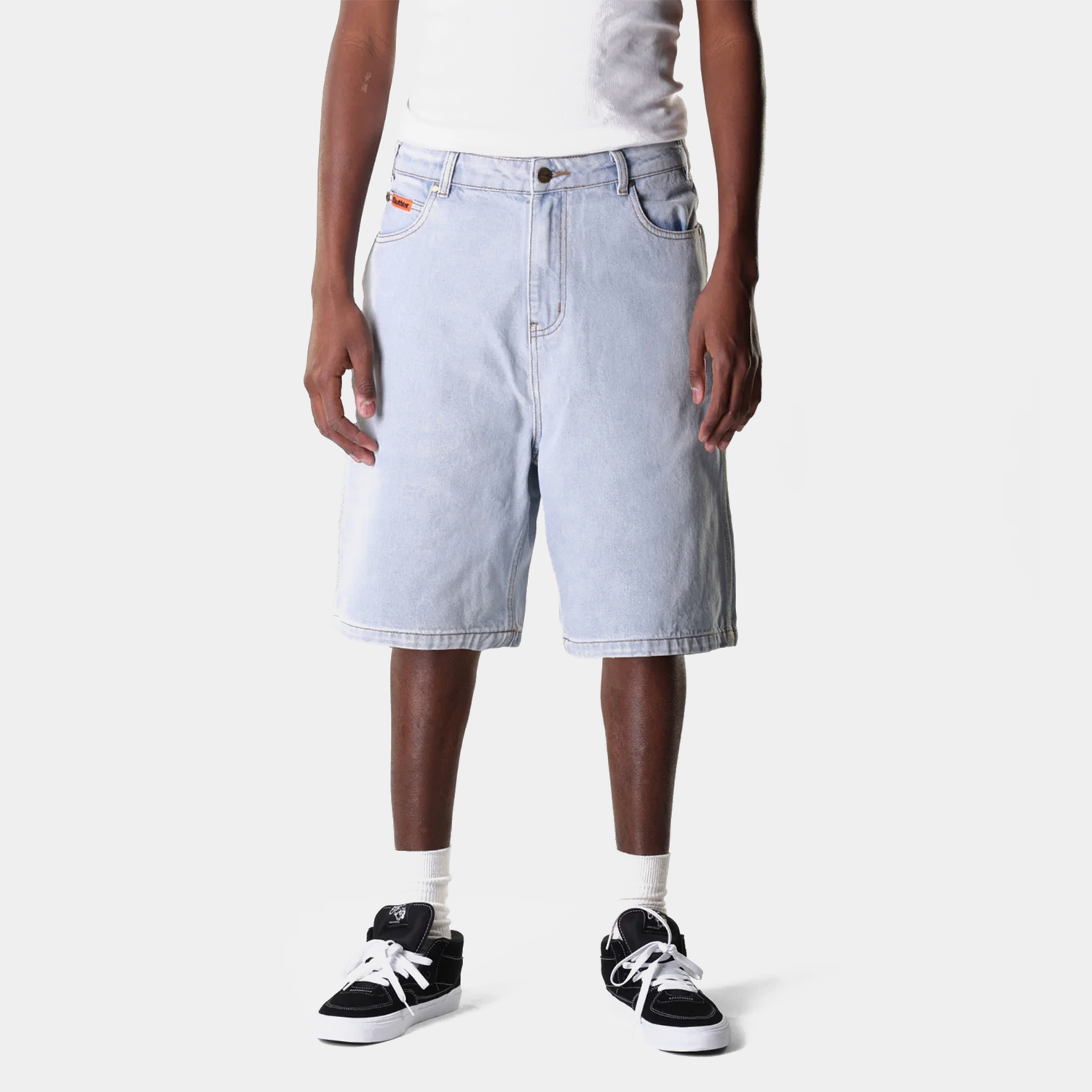 Butter Goods Baggy Denim Shorts Light Blue