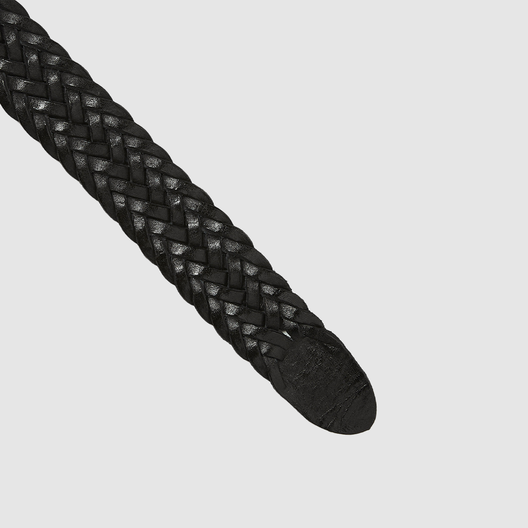 thisisneverthat Leather Mesh Belt Black