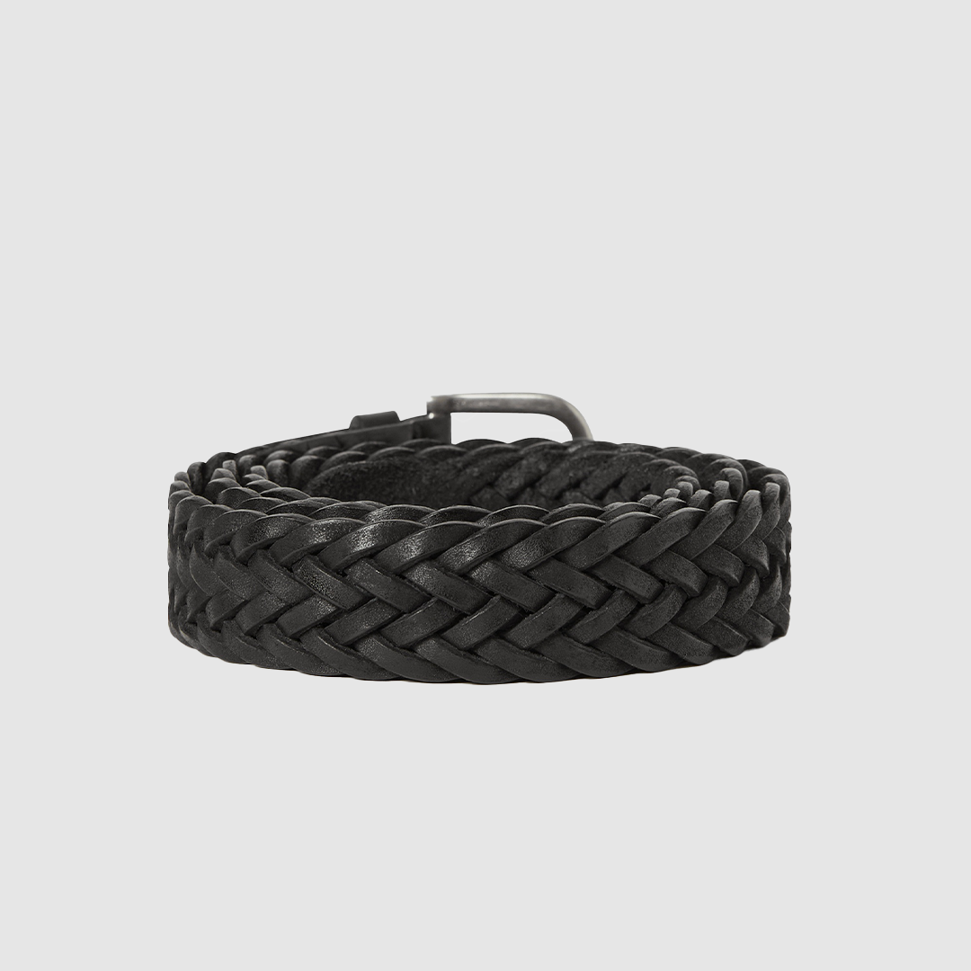 thisisneverthat Leather Mesh Belt Black