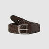 thisisneverthat Leather Mesh Belt Brown
