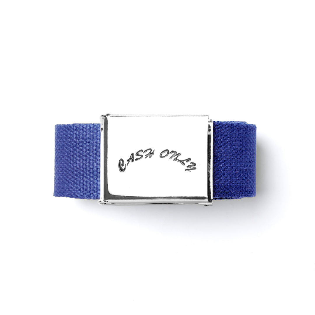 Cash Only Logo Web Belt Blue