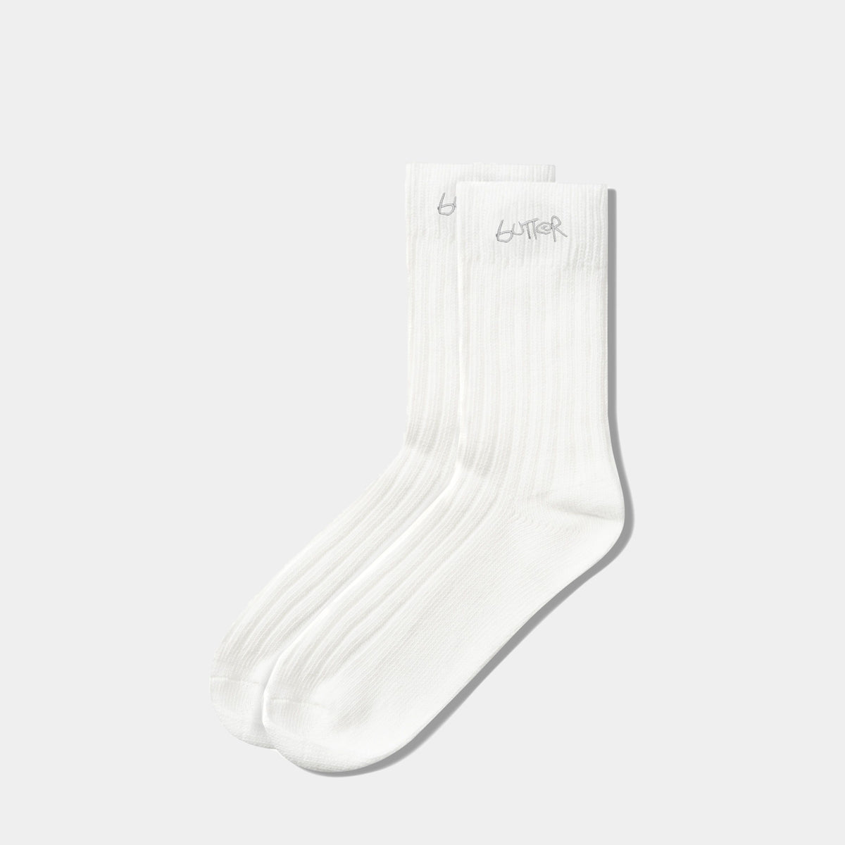 Butter Mid-Cut Socks White