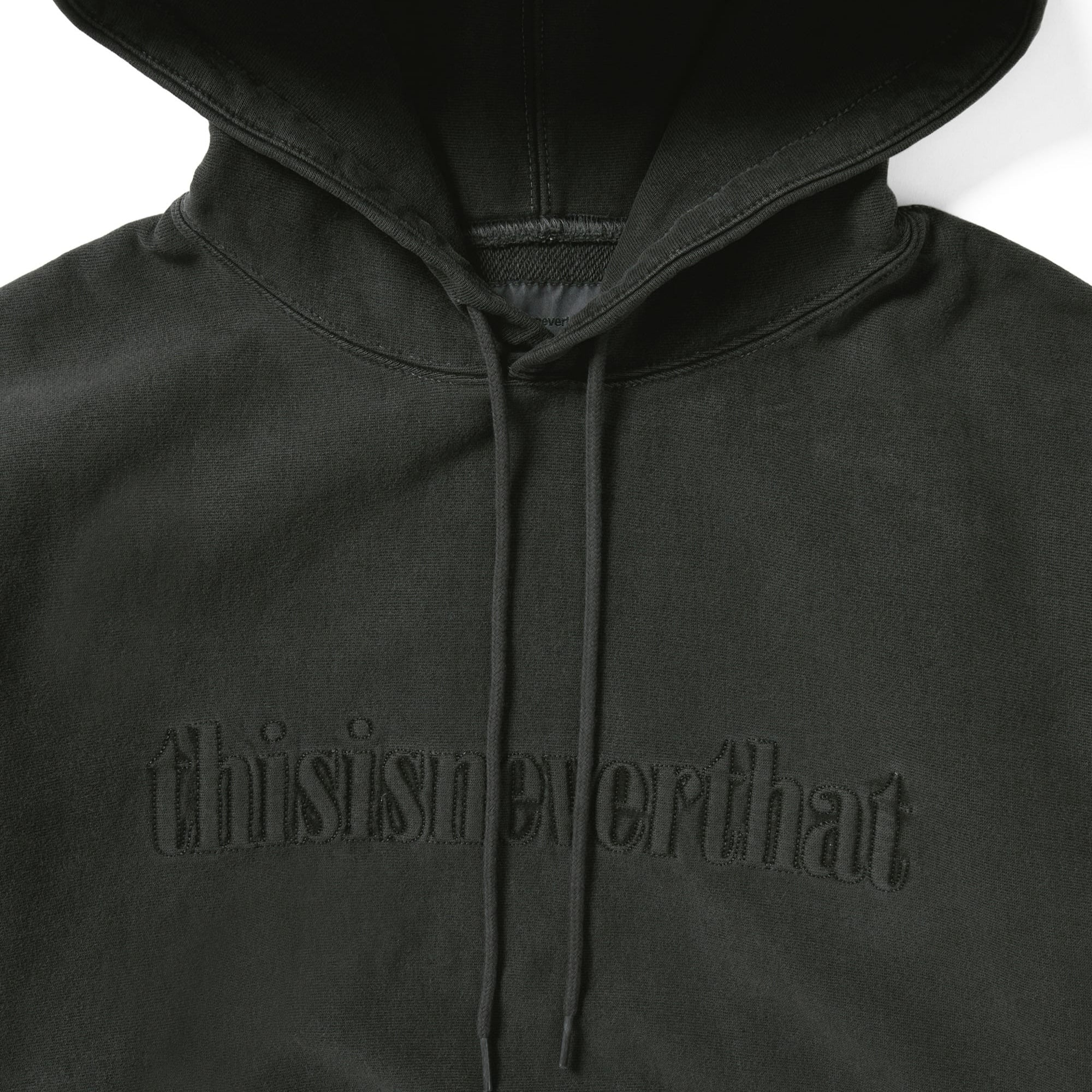 thisisneverthat Overdyed Embroidery Hoodie Charcoal – Brick + Mortar