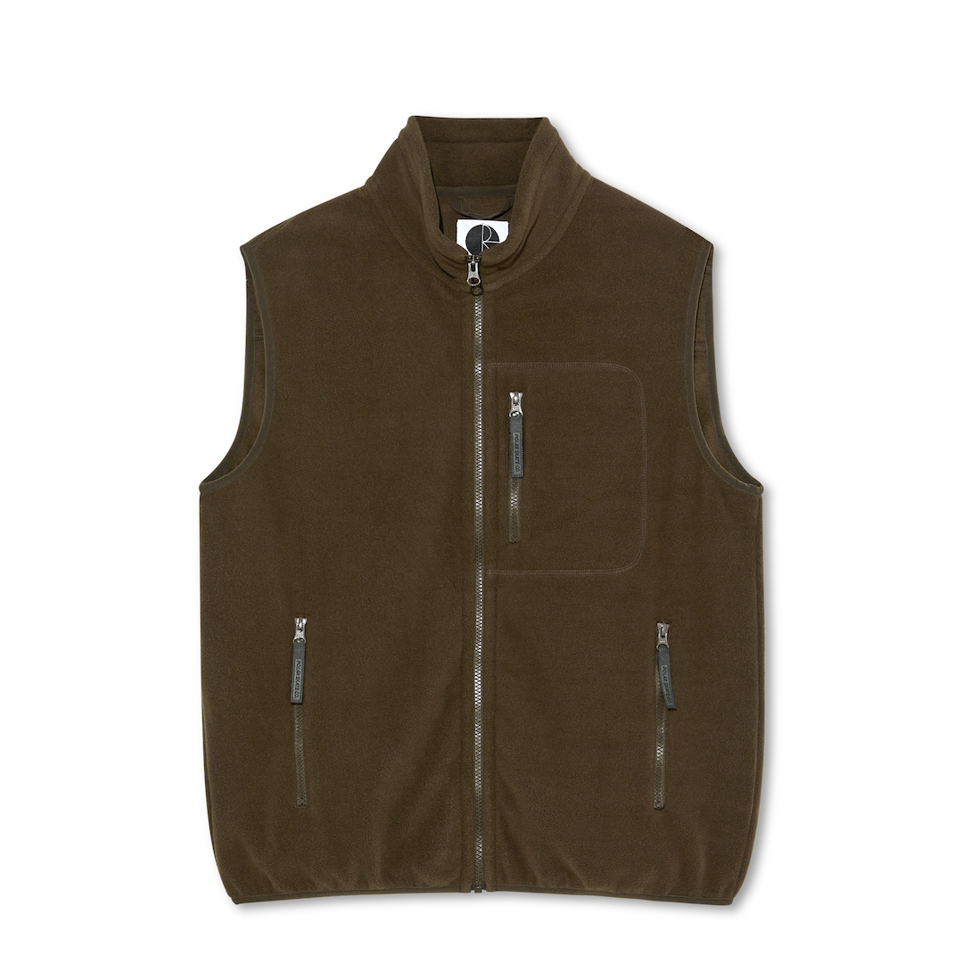 Polar Skate Co. Basic Fleece Vest Brown