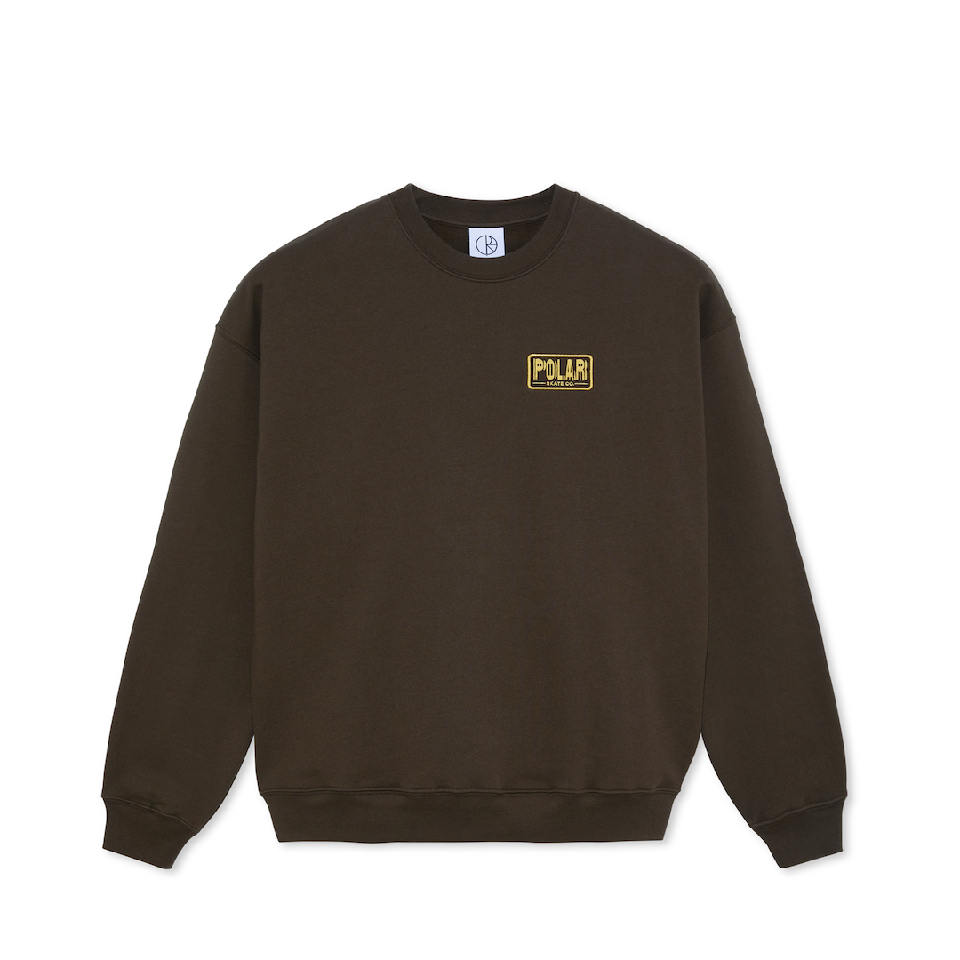 Polar Skate Co. Dave Crewneck Earthquake Brown
