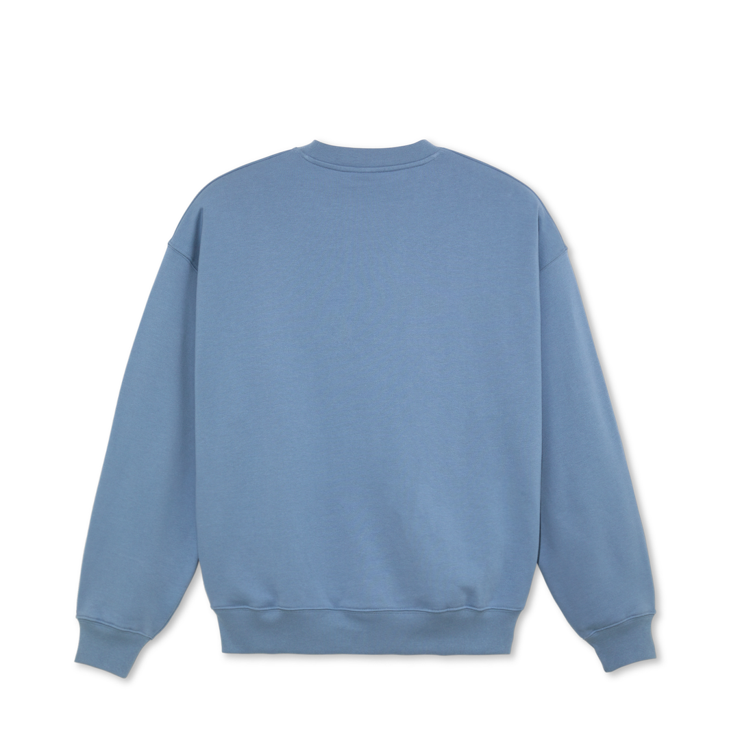 Polar Skate Co. Dave Crewneck Earthquake Oxford Blue