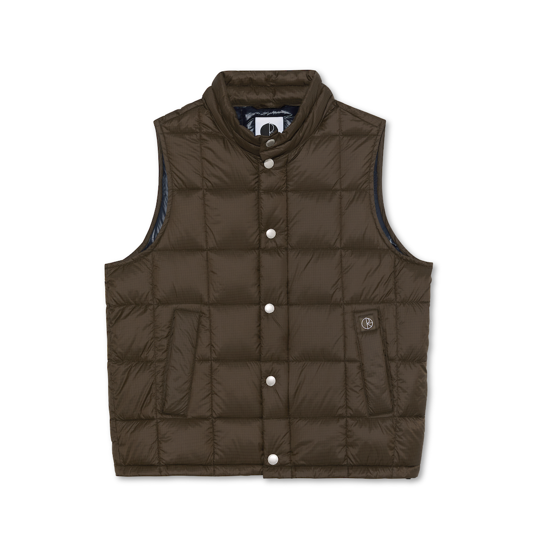 Polar Skate Co. Lightweight Puffer Vest Brown