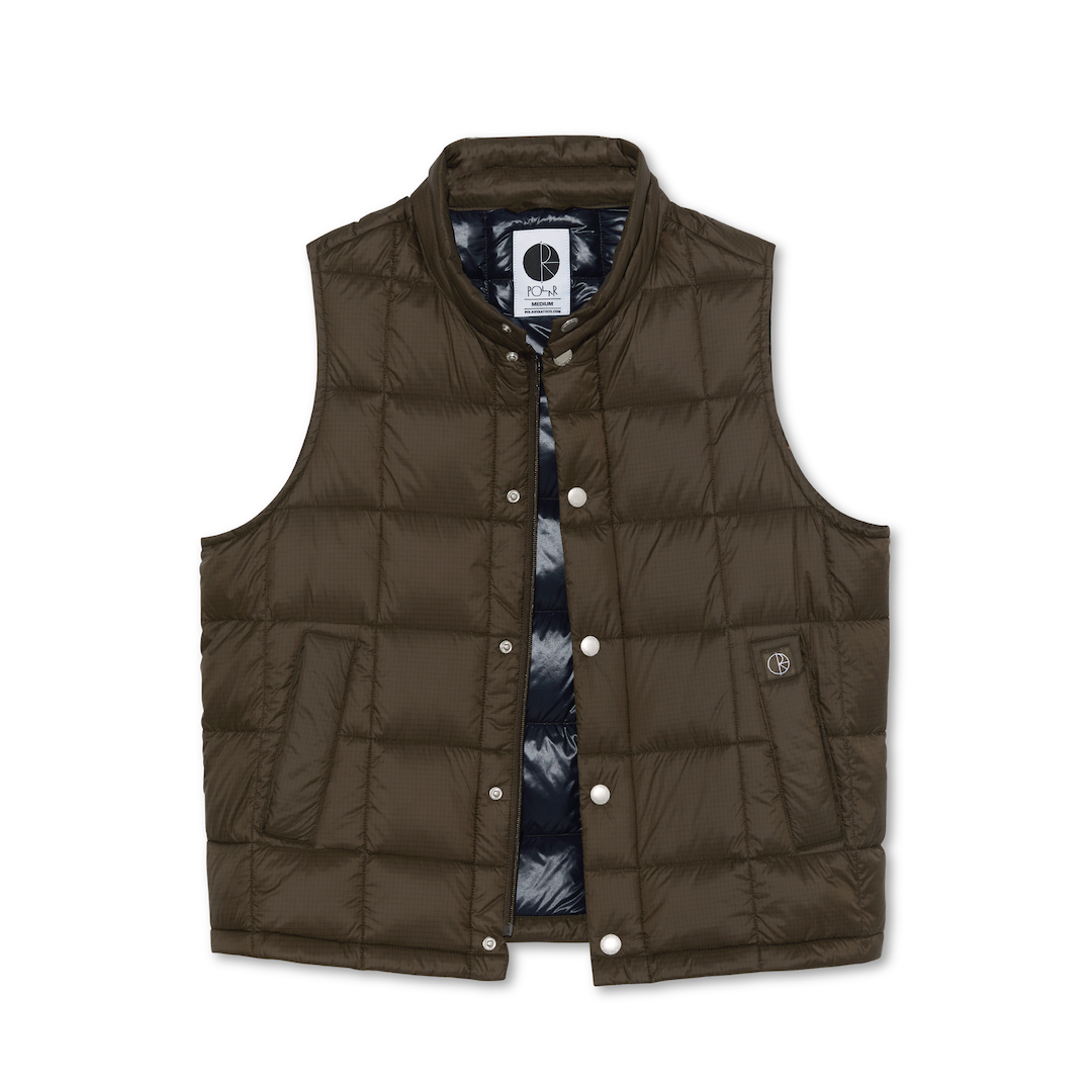 Polar Skate Co. Lightweight Puffer Vest Brown