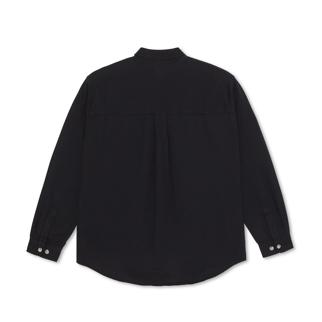 Polar Skate Co. Mitchell Herringbone LS Shirt Black