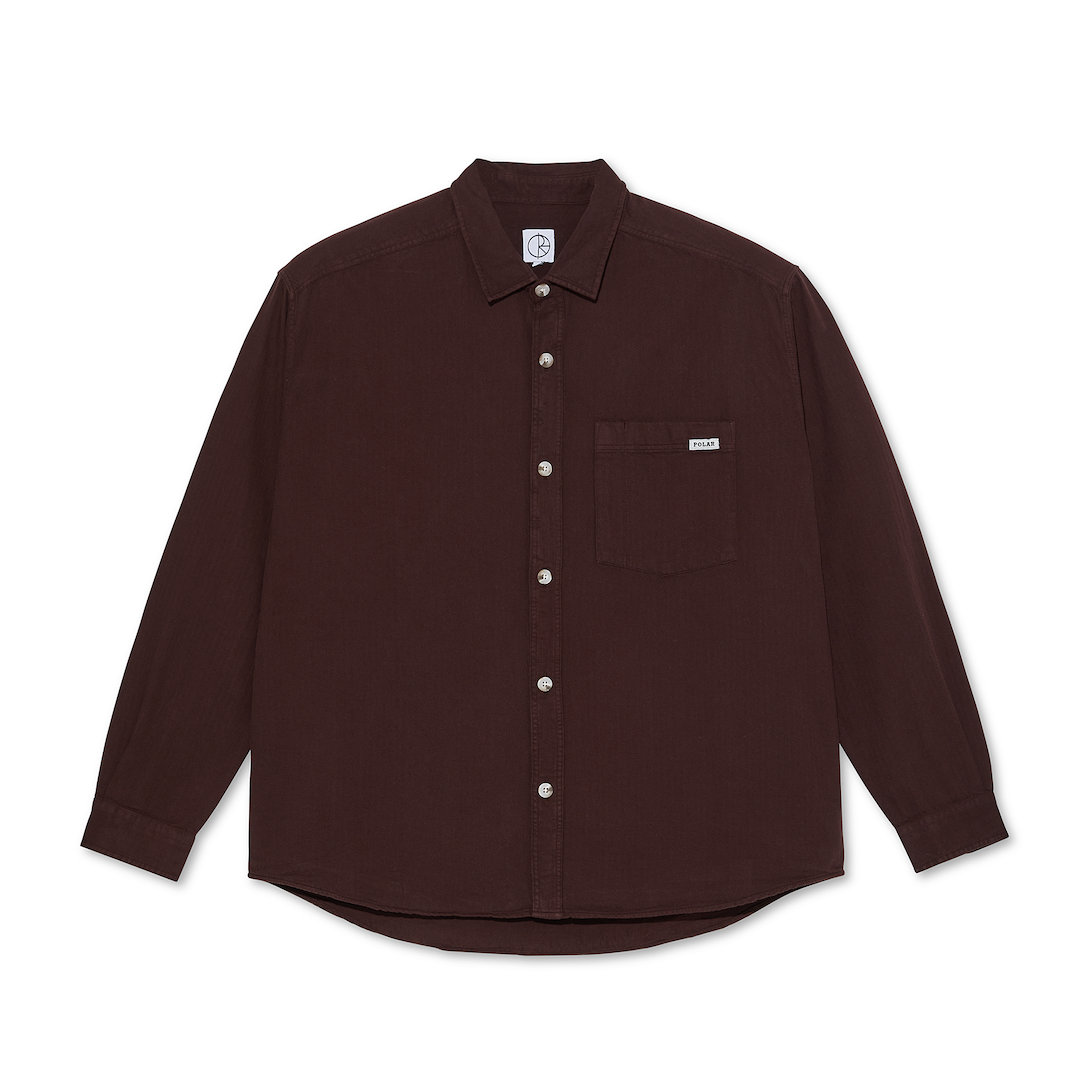 Polar Skate Co. Mitchell LS Shirt Herringbone Wine