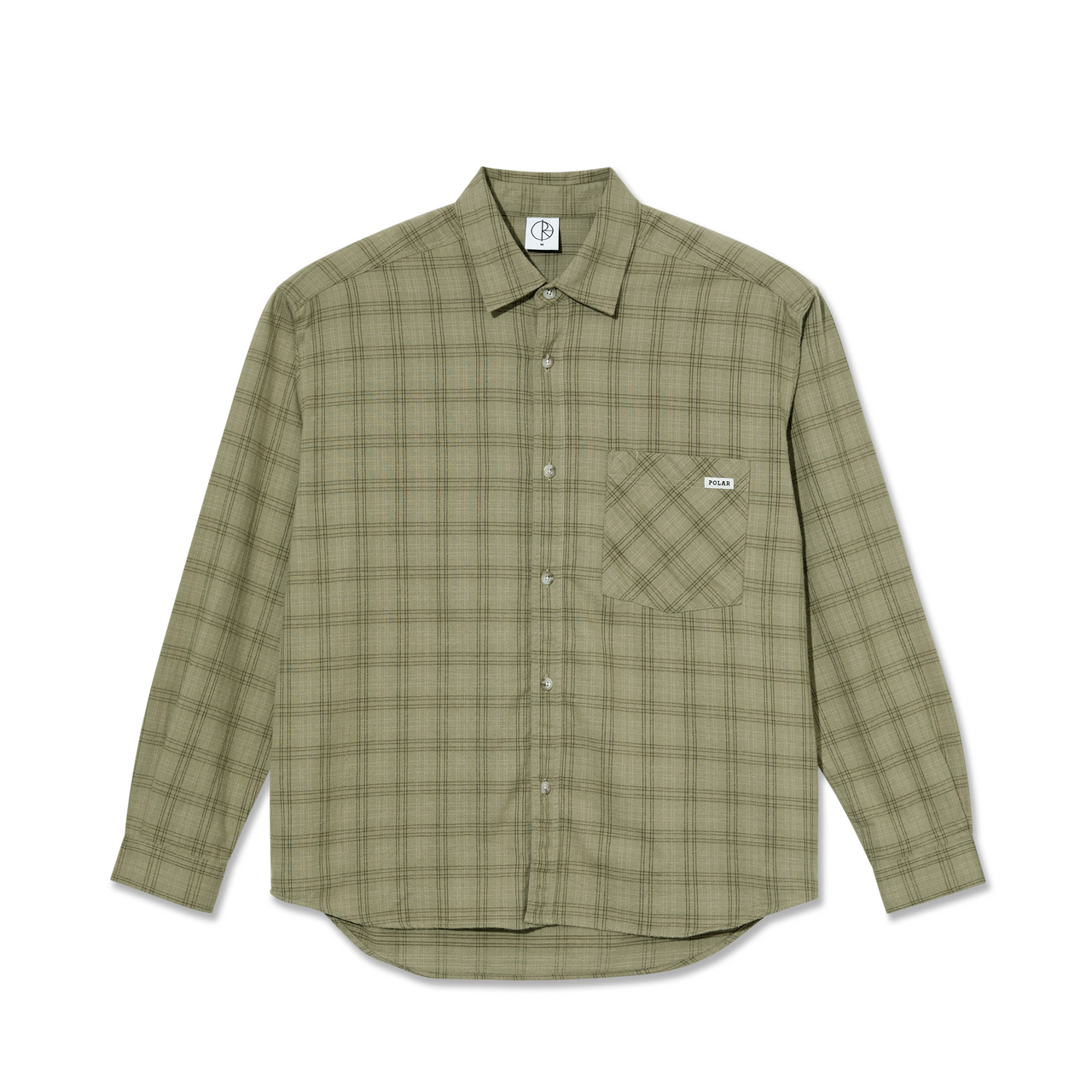 Polar Skate Co. Mitchell LS Shirt Flannel Green + Beige
