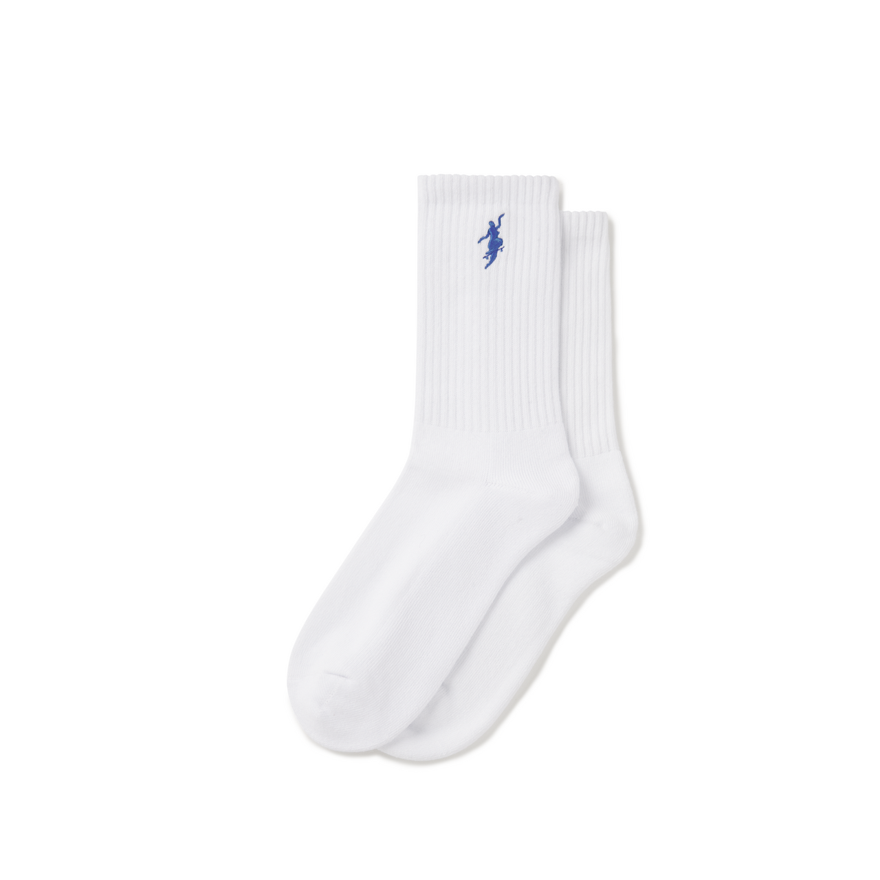 Polar Skate Co. Rib Socks No Comply White + Blue