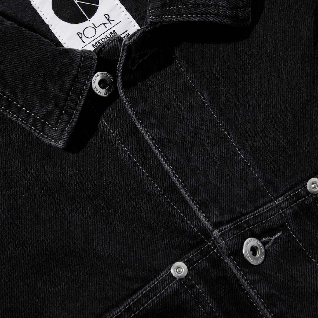 Polar Skate Co. Patrik Denim Jacket Silver + Black