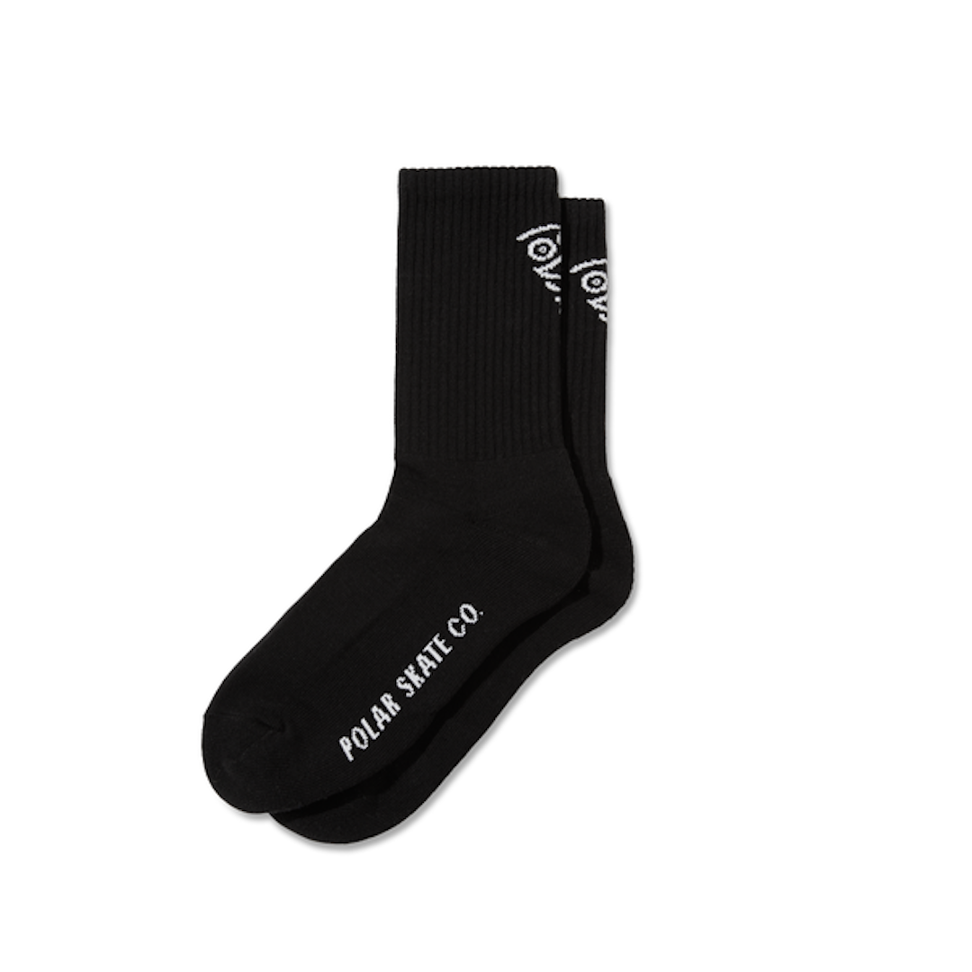 Polar Skate Co. Face Socks Black