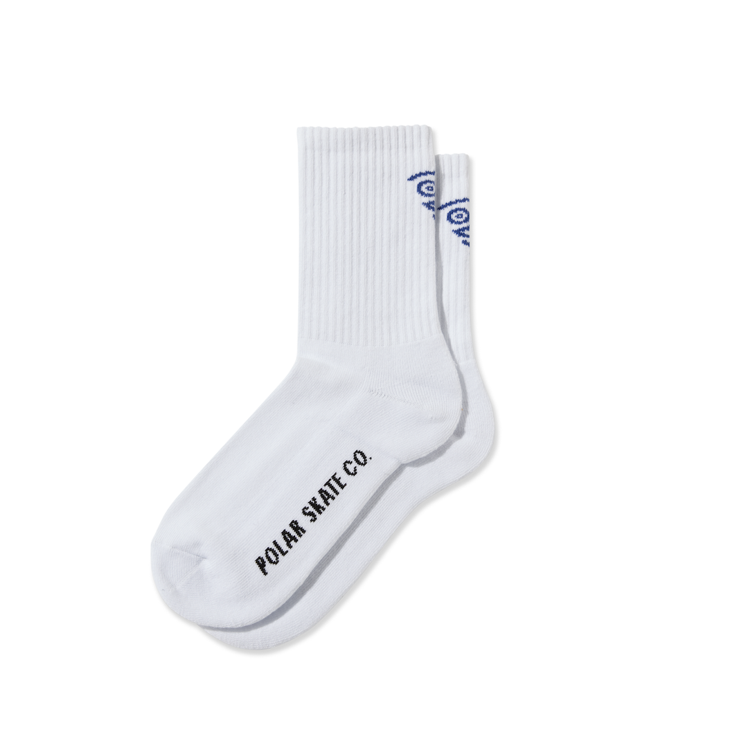 Polar Skate Co. Face Socks White