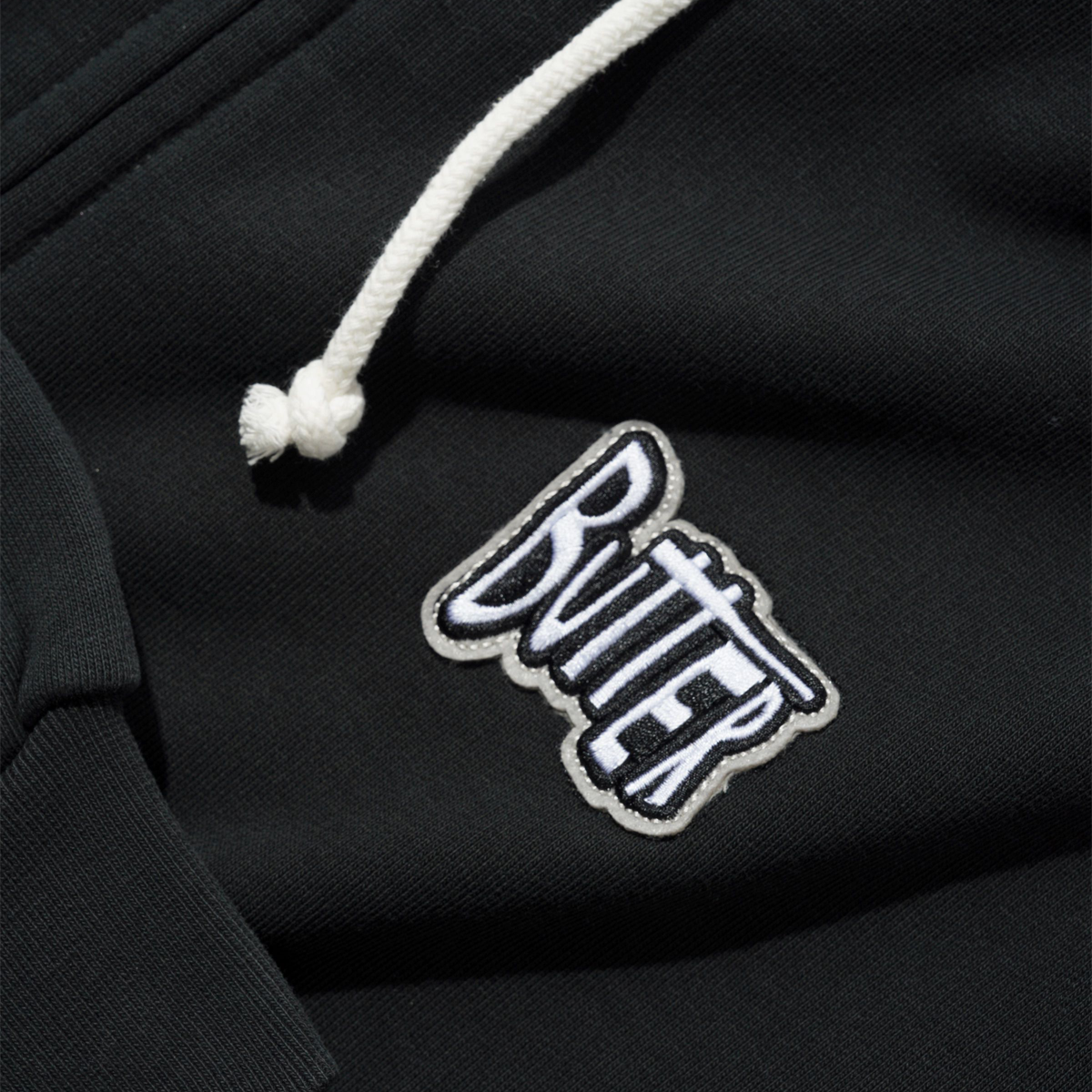 Butter Sketch Zip-Thru Hood Black