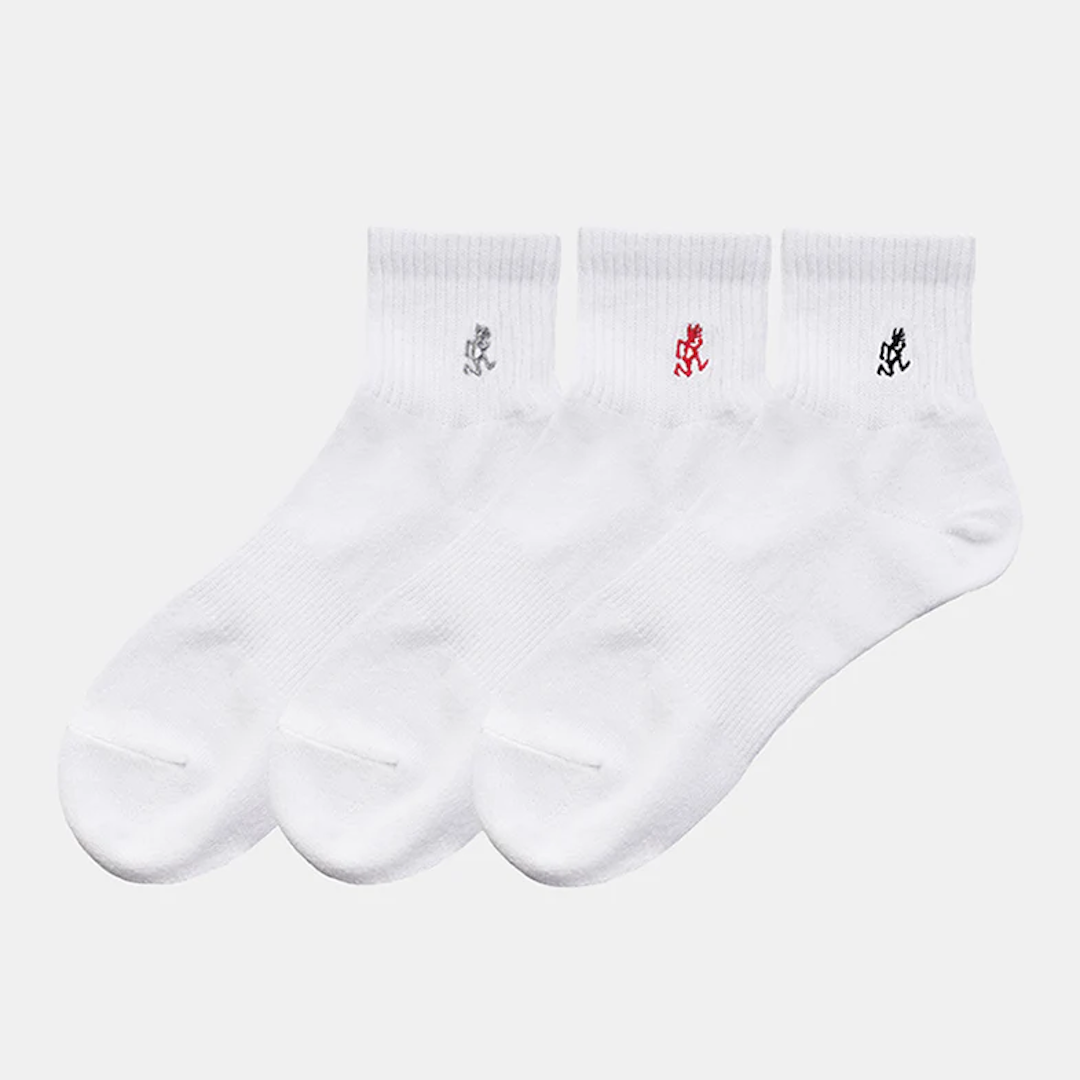 Gramicci Basic Short Socks 3 Pack White