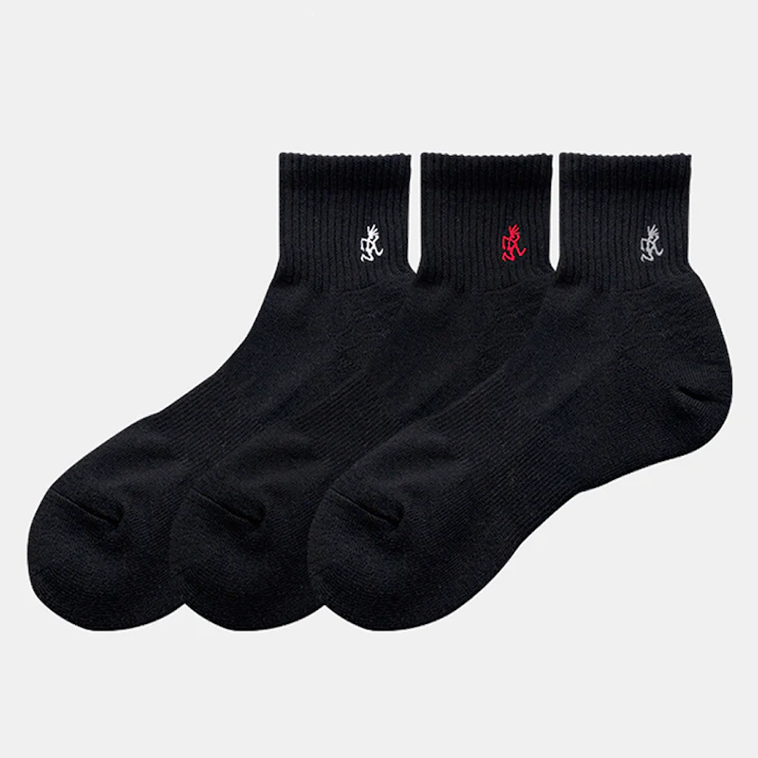 Gramicci Basic Short Socks 3 Pack Black
