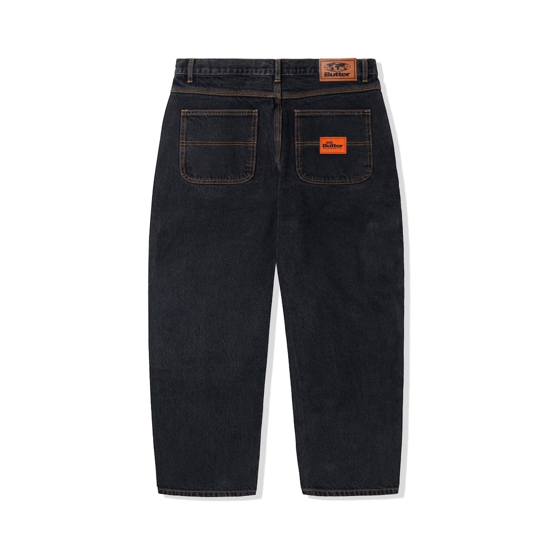 Butter Goods Santosuosso Denim Jeans Washed Black + Gold Stitch