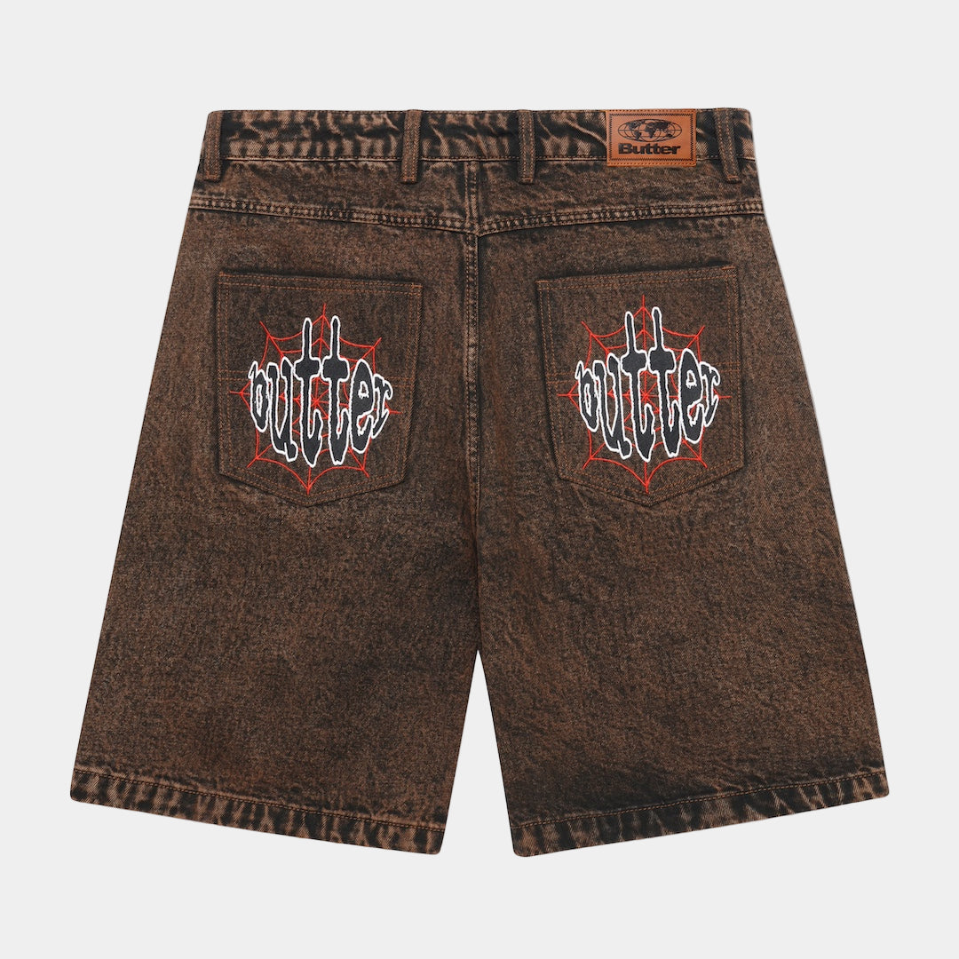 Butter Goods Spider Denim Shorts Acid Brown – Brick + Mortar