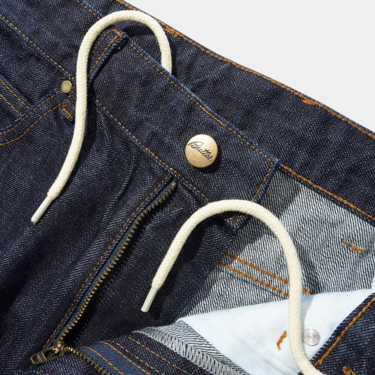 Butter Straight Leg Denim Jeans Selvedge Blue