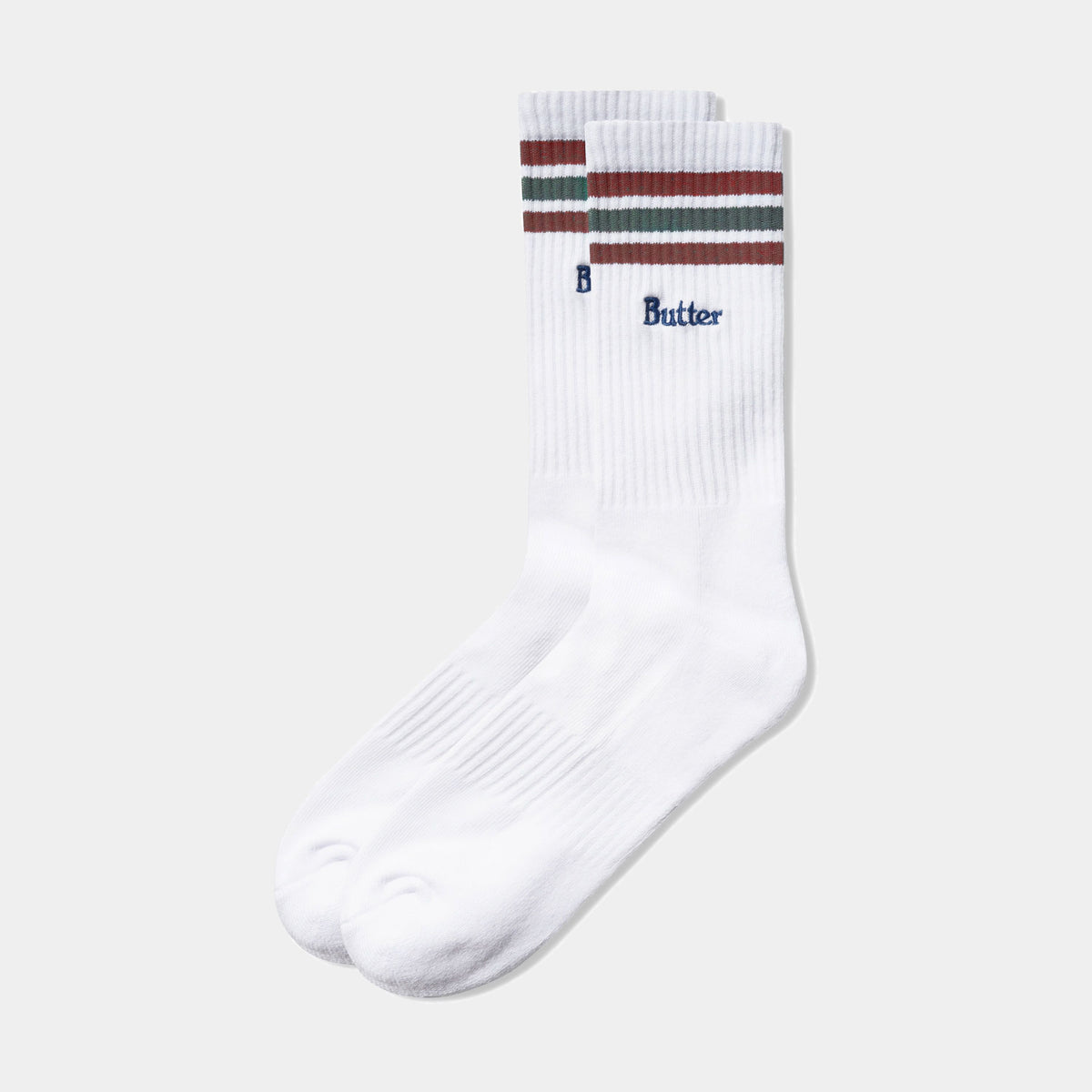 Butter Stripe Socks White
