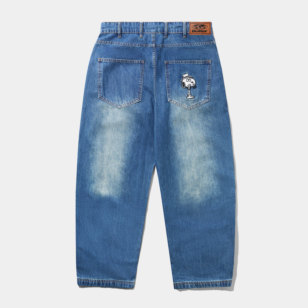 Butter x Peanuts Spike Denim Jeans Distressed Indigo