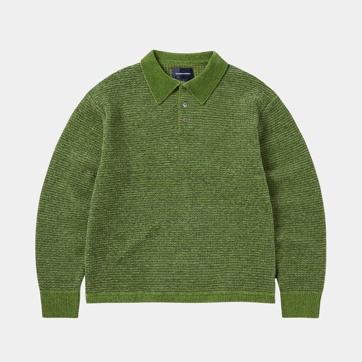 thisisneverthat Velvet Knit Polo Green
