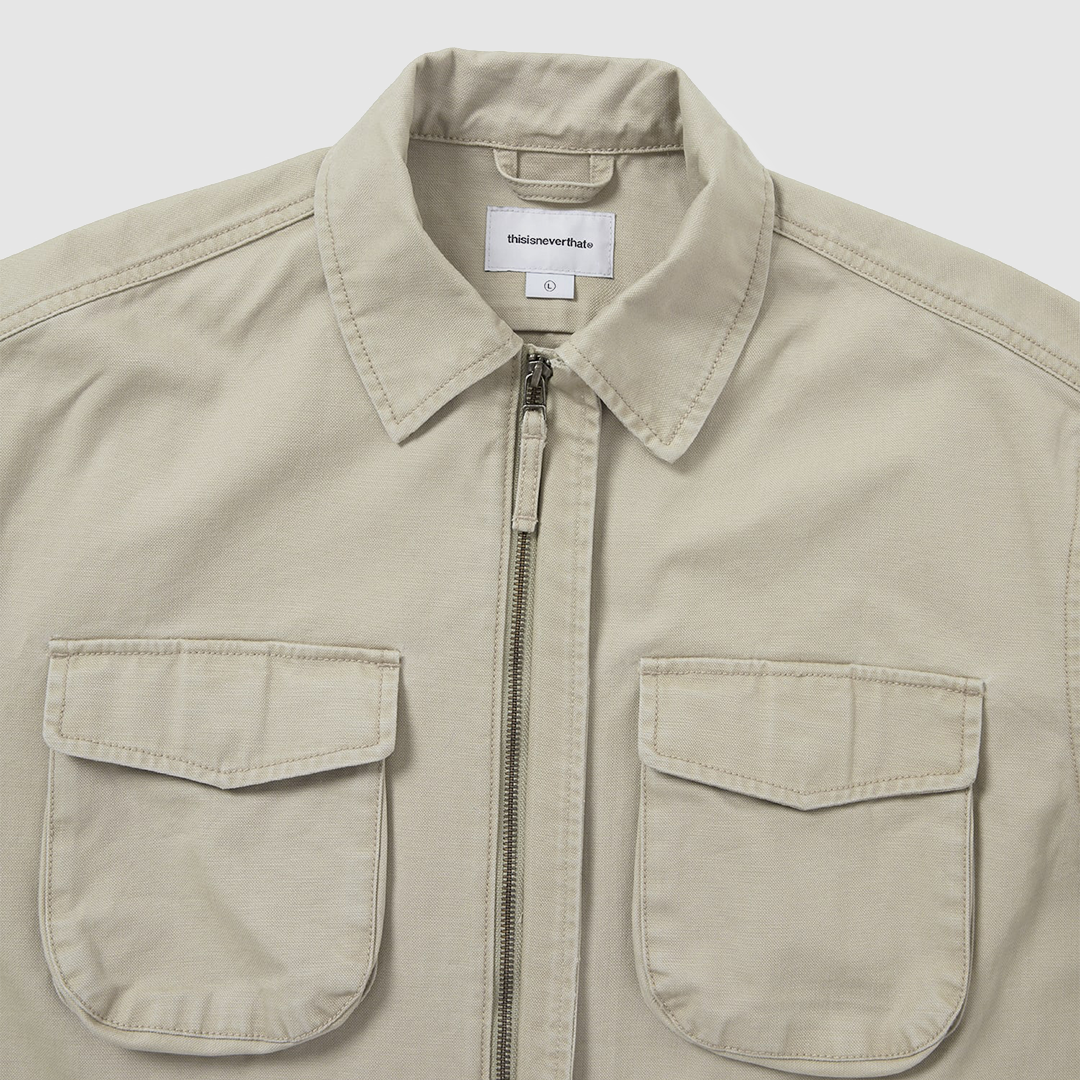 thisisneverthat Washed Zip Shirt Stone
