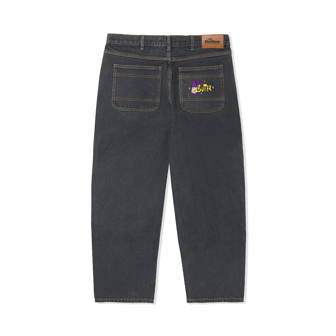 Butter Goods Wizard Denim Pants Washed Black