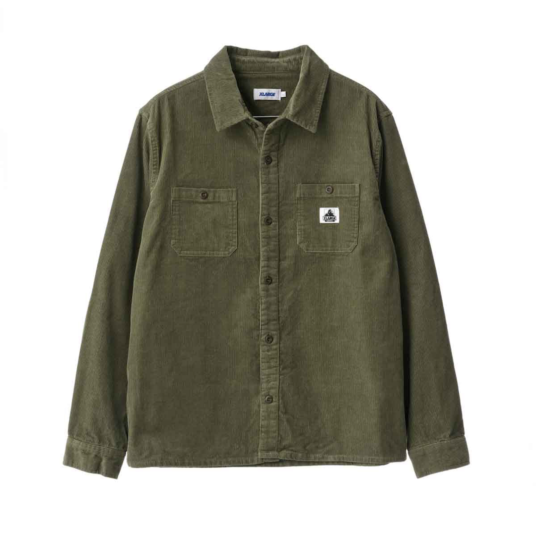 Xlarge Cord Authentic Long Sleeve Work Shirt Military