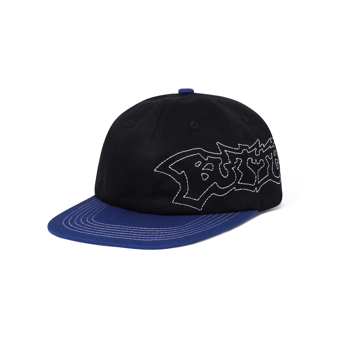 Butter Goods Yard 6 Panel Cap Black + Royal Blue