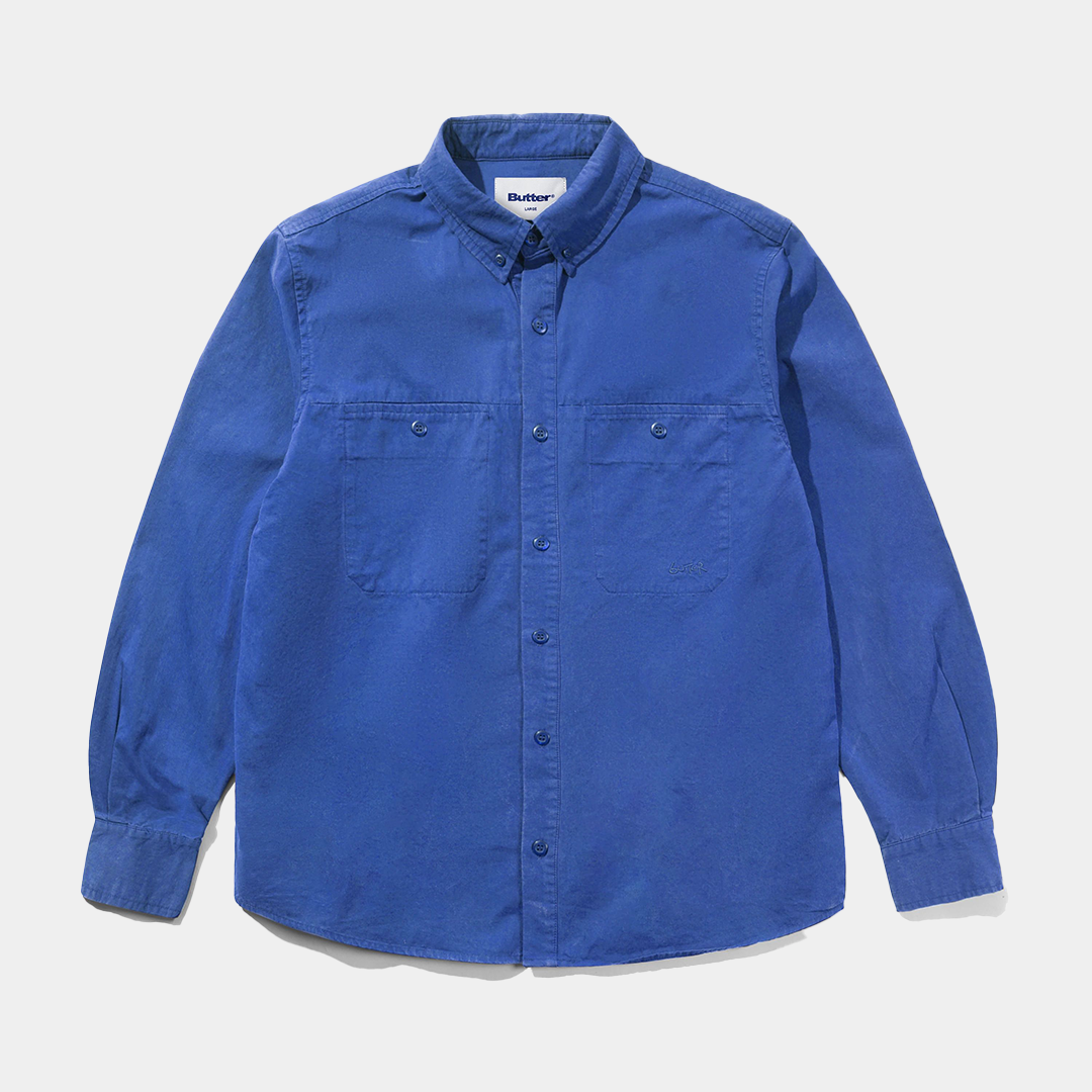 Butter Abseil L/S Shirt Washed Cobalt