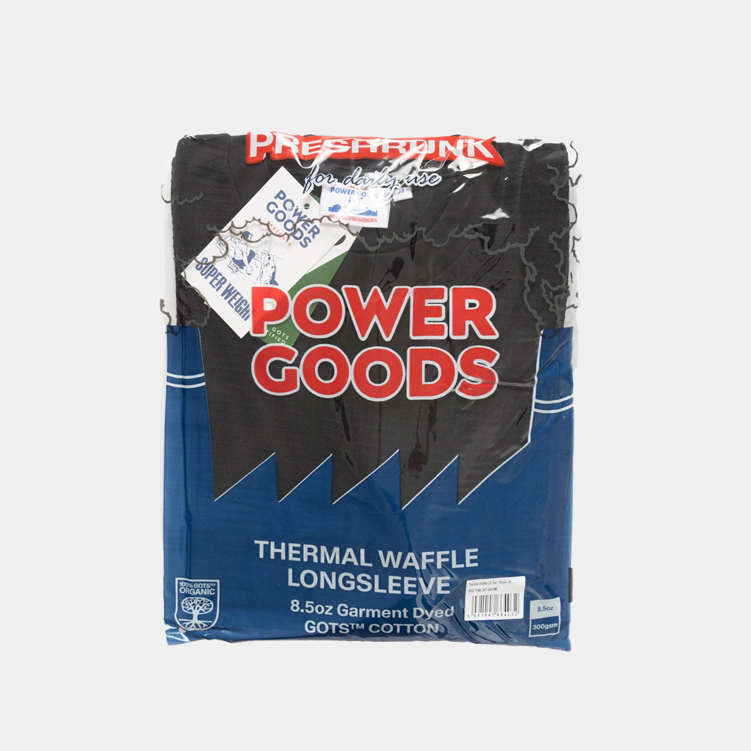 Power Goods Thermal Waffle Long Sleeve Tee Black
