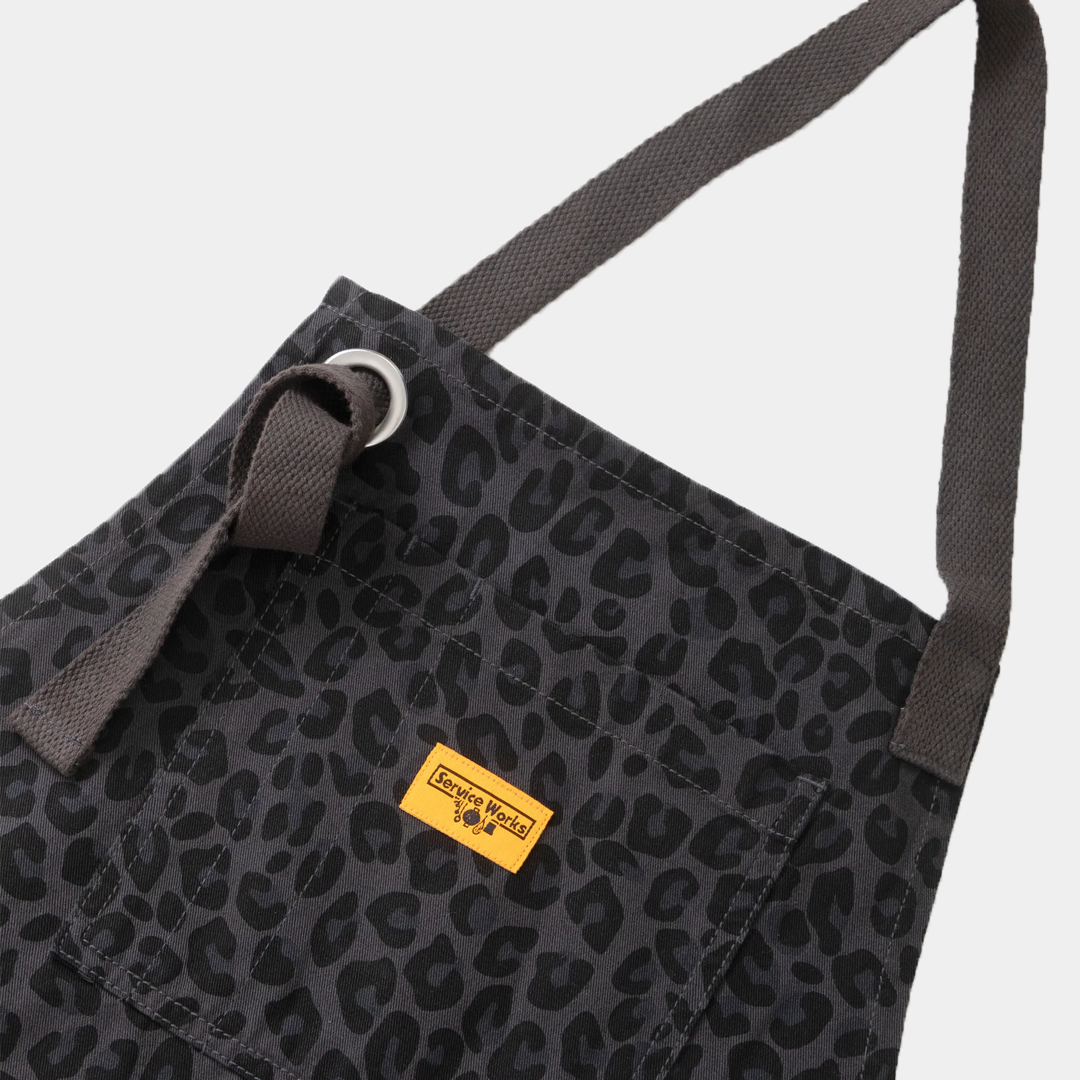 Service Works Patterned Apron Black Leopard