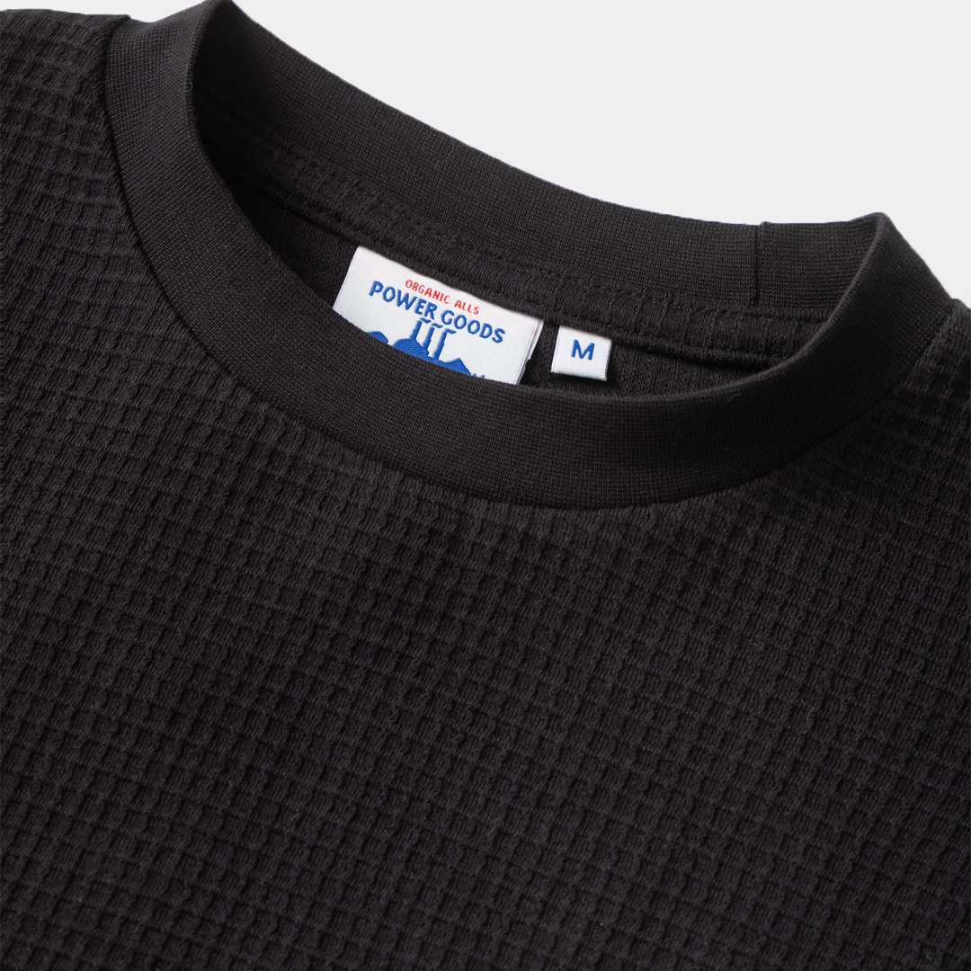 Power Goods Thermal Waffle Long Sleeve Tee Black