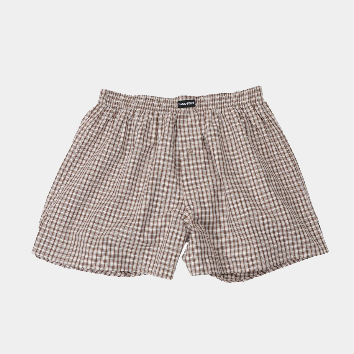 Pass~Port Workers Check Boxer Shorts Brown