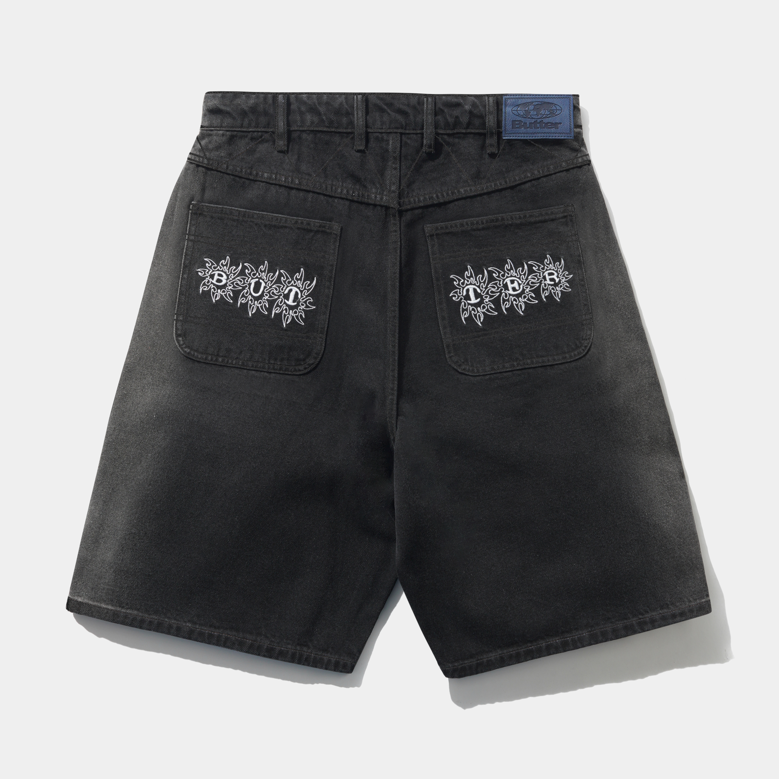 Butter Bronco Denim Shorts Washed Black