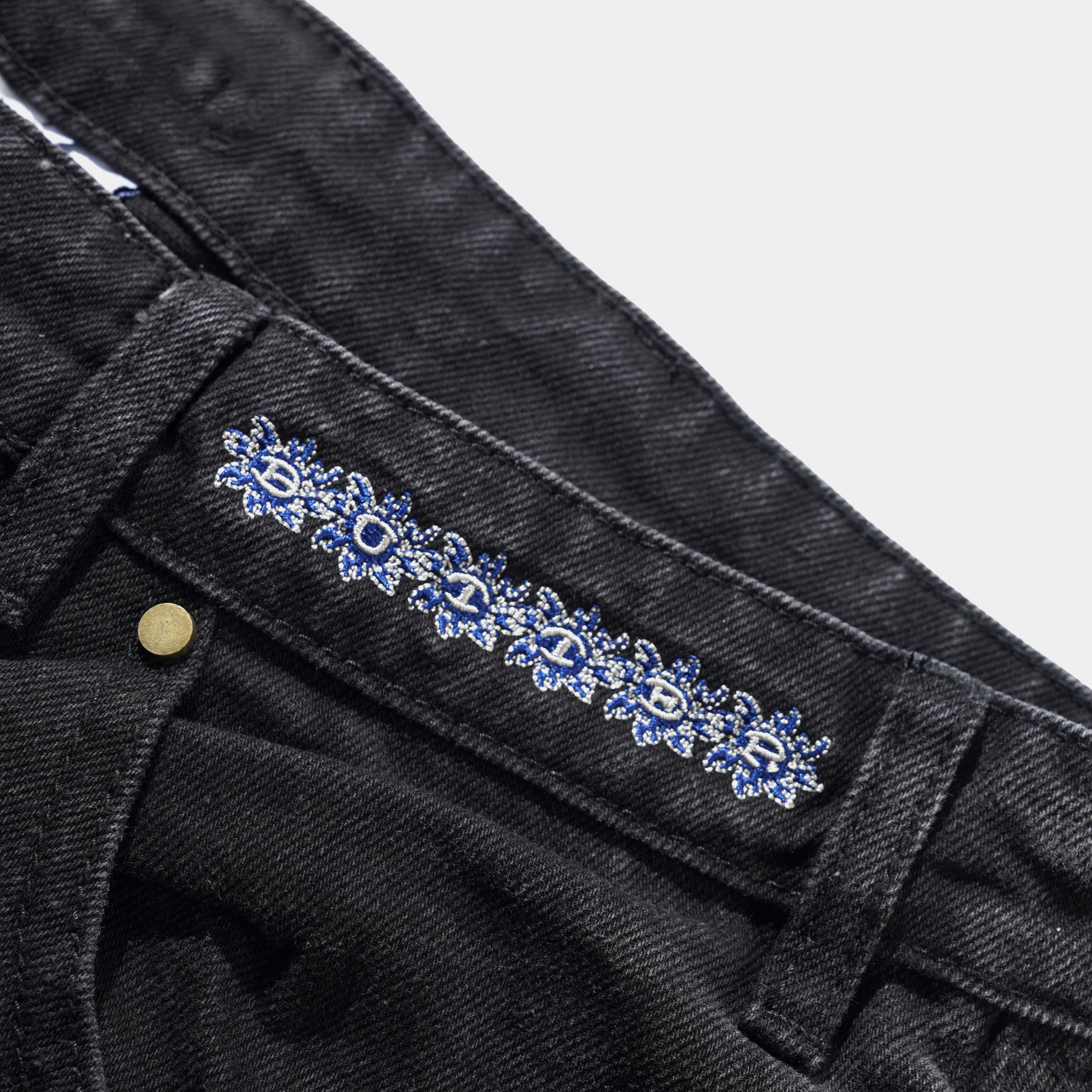 Butter Bronco Denim Shorts Washed Black