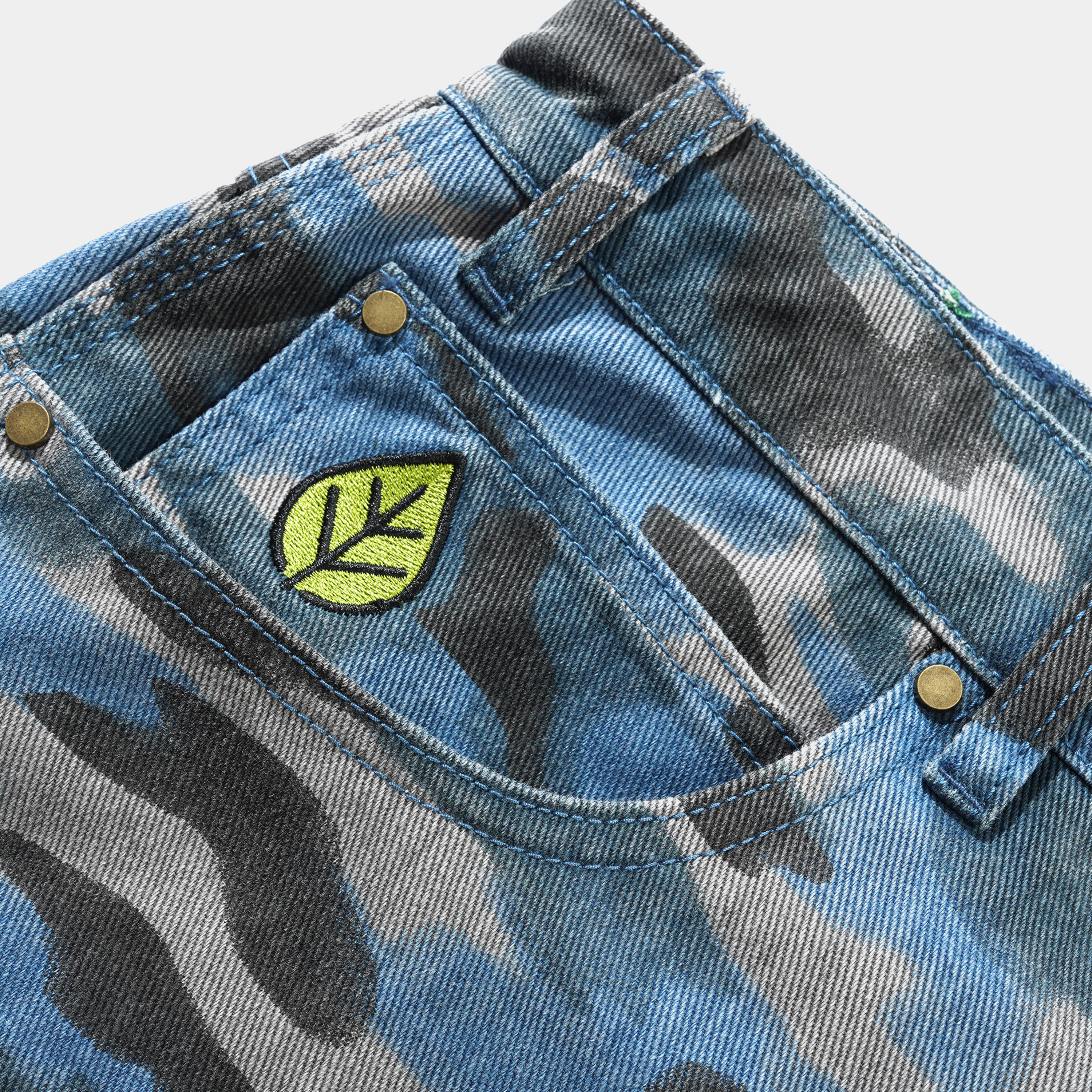 Butter Weathergear Denim Shorts Motion Camo