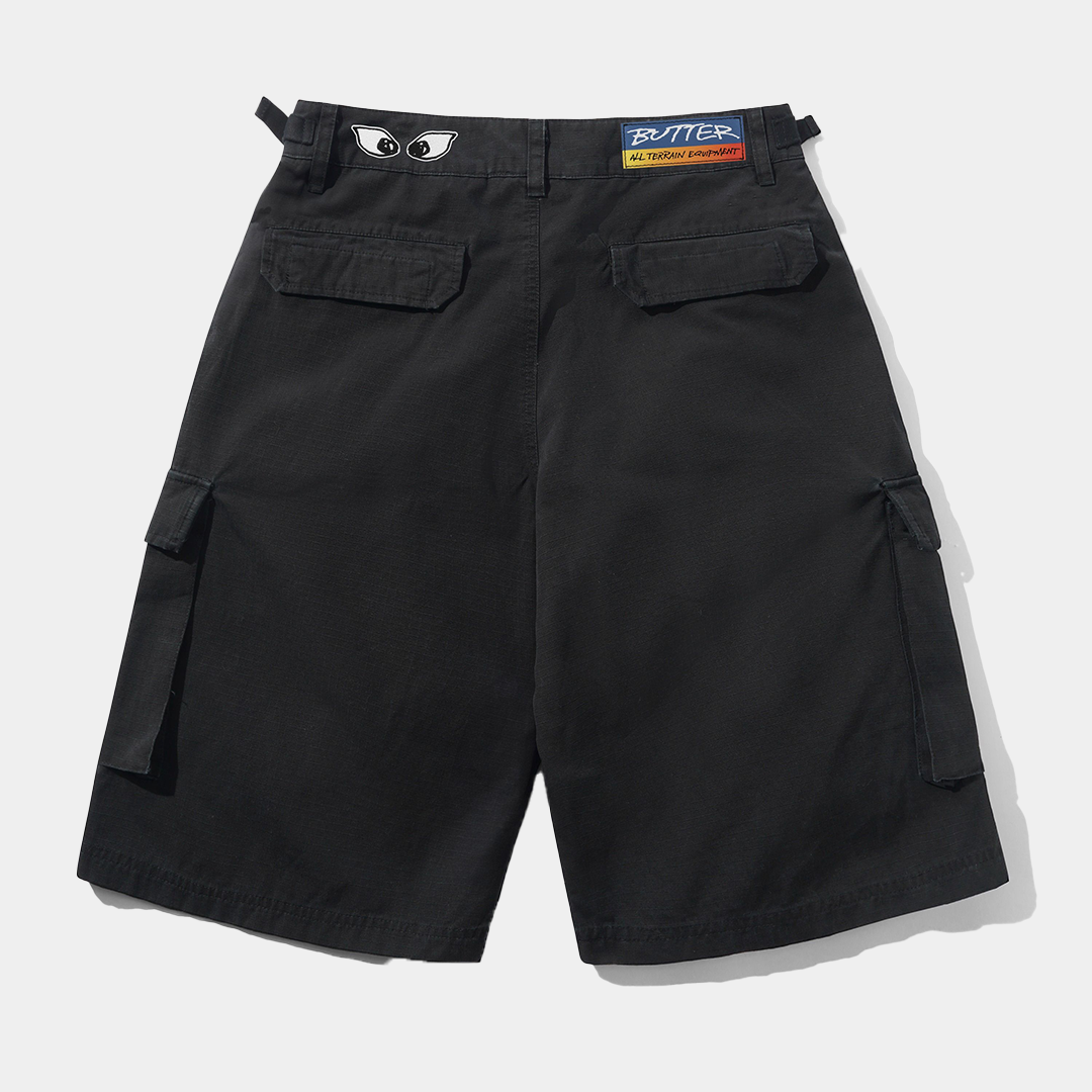 Butter Cargo Shorts Washed Black