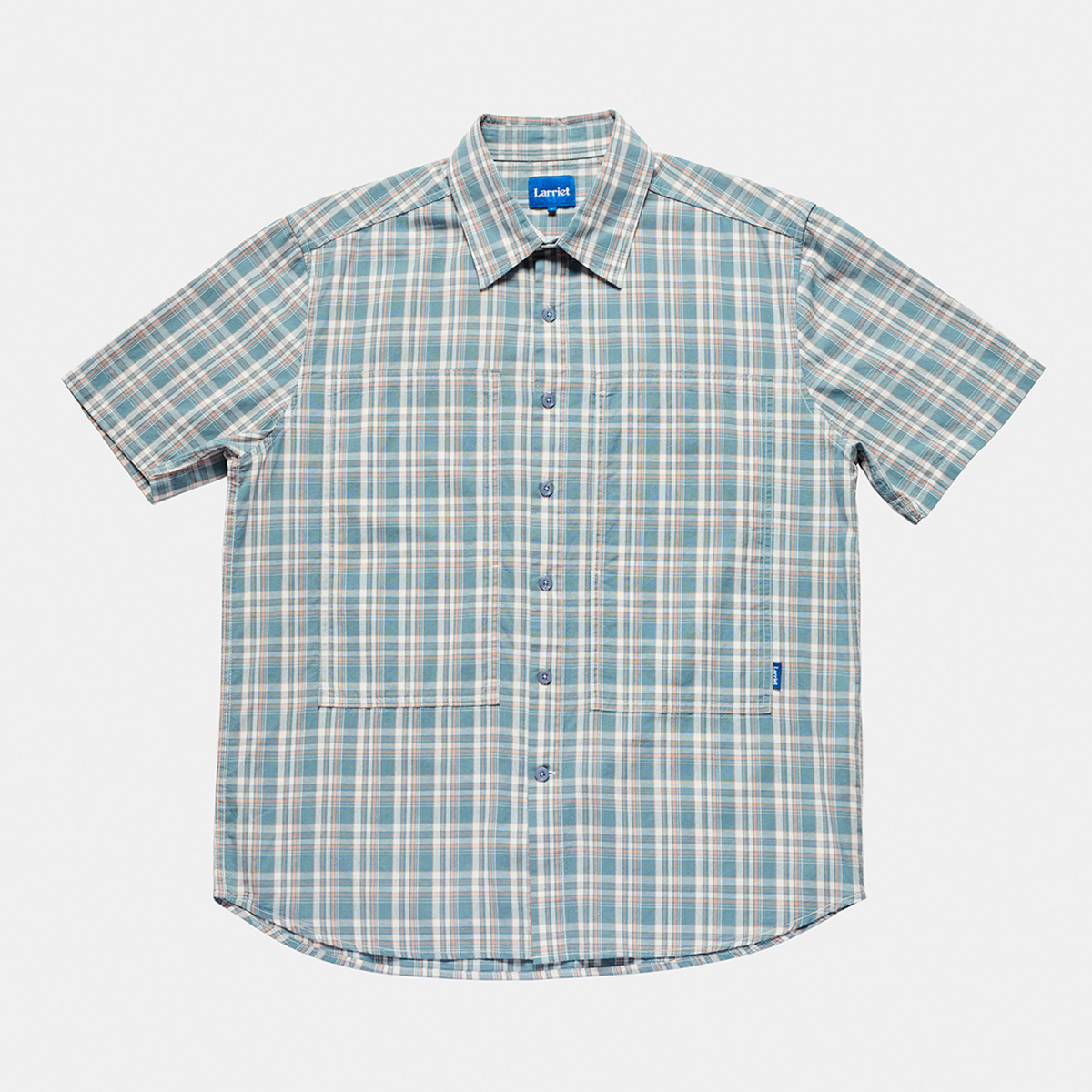 Larriet Cliff Short Sleeve Shirt Petrol Plaid