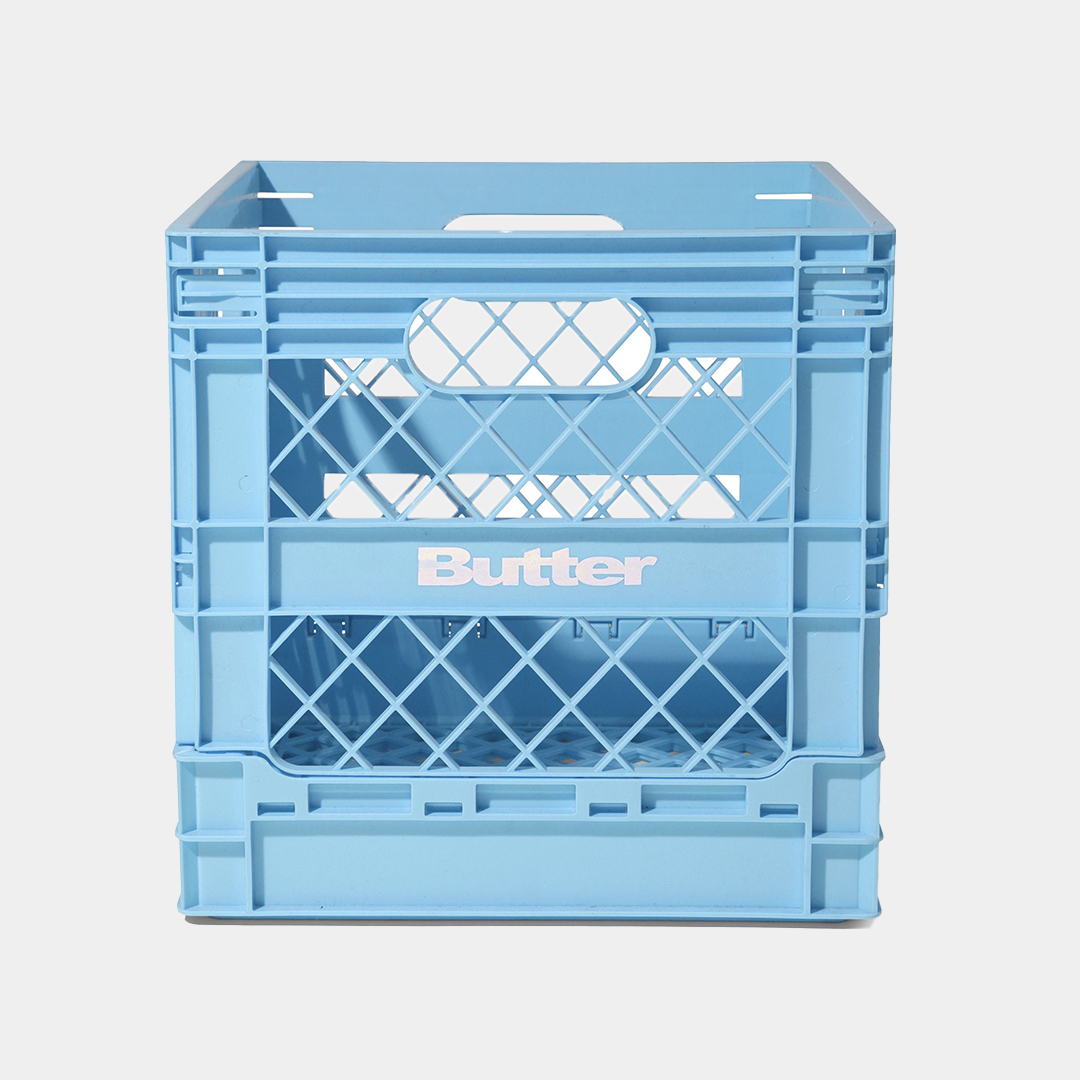 Butter Collapsable Record Crate Sky Blue
